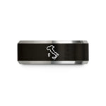 handmade wedding bands her – black & silver tungsten italy wedding band