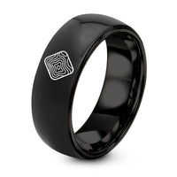 Unique Gifts for Women – black tungsten topographic map lines ring