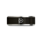 graduation present ideas women – black & grey tungsten coda mark wedding band
