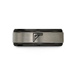 graduation present ideas her – black & grey tungsten combination square wedding band