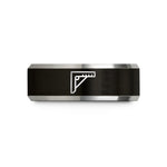 personalized presents for her – black & gray tungsten combination square wedding band