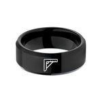 unique jewelry for her – black tungsten combination square wedding band