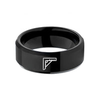 unique jewelry for her – black tungsten combination square wedding band