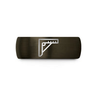 engraved rings for her – gunmetal & black tungsten combination square wedding band
