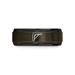 engraved rings for her – gunmetal & black tungsten combination square wedding band