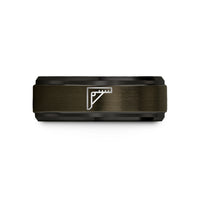 engraved rings for her – gunmetal & black tungsten combination square wedding band