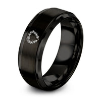 Unique Graduation Gifts for Her – black tungsten floral heart wreath ring