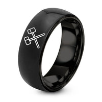 Unique Mens Gifts Ideas – black tungsten mallets crossed pair ring