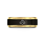 special present ideas her – black & gold tungsten vine paw heart wedding band