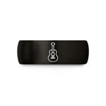 matching couple ring sets – black & gold tungsten acoustic guitar wedding band