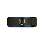 presents for wedding couple – gunmetal & blue tungsten horseshoe magnet wedding band