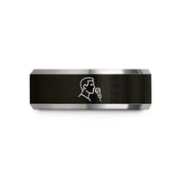 tungsten rings for couples – black & silver tungsten soloist microphone wedding band