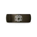 wedding present ideas couples – gunmetal & black tungsten camera lens wedding band