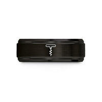 best wedding present suggestions – black & rose gold tungsten corkscrew wedding band