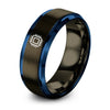 Microchip Ic – Tungsten Wedding Band, 8 mm, Blue, Gunmetal Comfort-Fit Unisex
