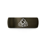 creative wedding present options – gunmetal & black tungsten rock garden wedding band