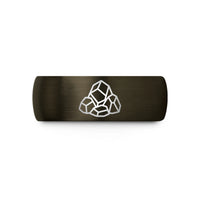 creative wedding present options – gunmetal & black tungsten rock garden wedding band