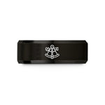 best presents for brides – black tungsten sextant wedding band