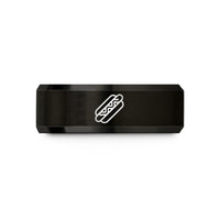 matching wedding rings set – black & rose gold tungsten hot dog wedding band