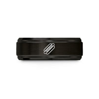 matching wedding rings set – black tungsten hot dog wedding band
