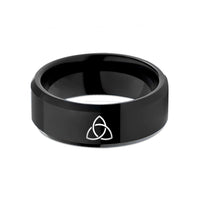 matching rings for couples – black tungsten reuleaux triangle knot wedding band
