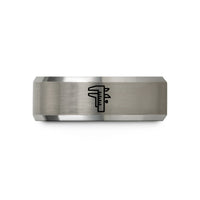 engraved couple rings set – black & grey tungsten vernier calipers wedding band