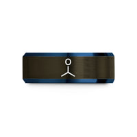 stylish rings for her – gunmetal & blue tungsten aldehyde cho wedding band