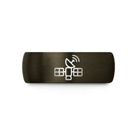 personalized rings for her – gunmetal & black tungsten gps satellite wedding band
