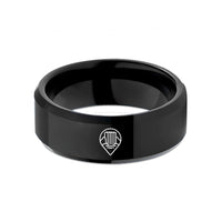 modern wedding rings her – black tungsten waterfall pin wedding band