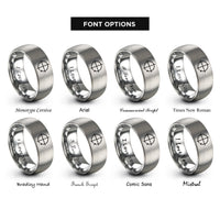 font options for inside engraving on grey unit circle rings