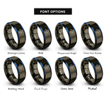 font options for inside engraving on gunmetal & blue unit circle rings