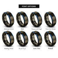 font options for inside engraving on gunmetal & blue unit circle rings
