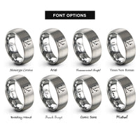 font options for inside engraving on grey unit vectors rings