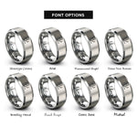 font options for inside engraving on gray unit vectors rings
