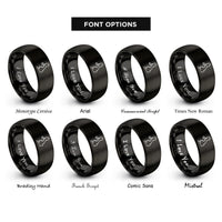 font options for inside engraving on black united kingdom rings