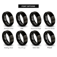 font options for inside engraving on black united kingdom rings