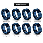 font options for inside engraving on blue united kingdom rings