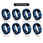 font options for inside engraving on blue united kingdom rings