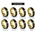 font options for inside engraving on black & gold united kingdom flag rings