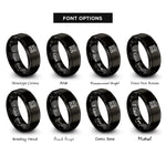 font options for inside engraving on black united kingdom flag rings