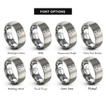 font options for inside engraving on gray united kingdom rings