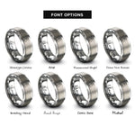 font options for inside engraving on gray united kingdom rings