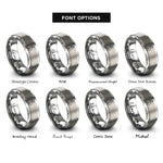 font options for inside engraving on grey united kingdom rings