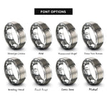 font options for inside engraving on grey united kingdom rings