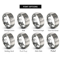 font options for inside engraving on silver united kingdom rings