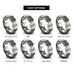 font options for inside engraving on gray united kingdom rings