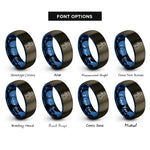 font options for inside engraving on gunmetal & blue united kingdom rings