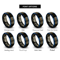 font options for inside engraving on gunmetal & blue united kingdom rings