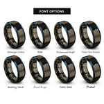 font options for inside engraving on gunmetal & blue united kingdom rings