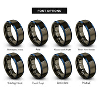 font options for inside engraving on gunmetal & blue united kingdom rings